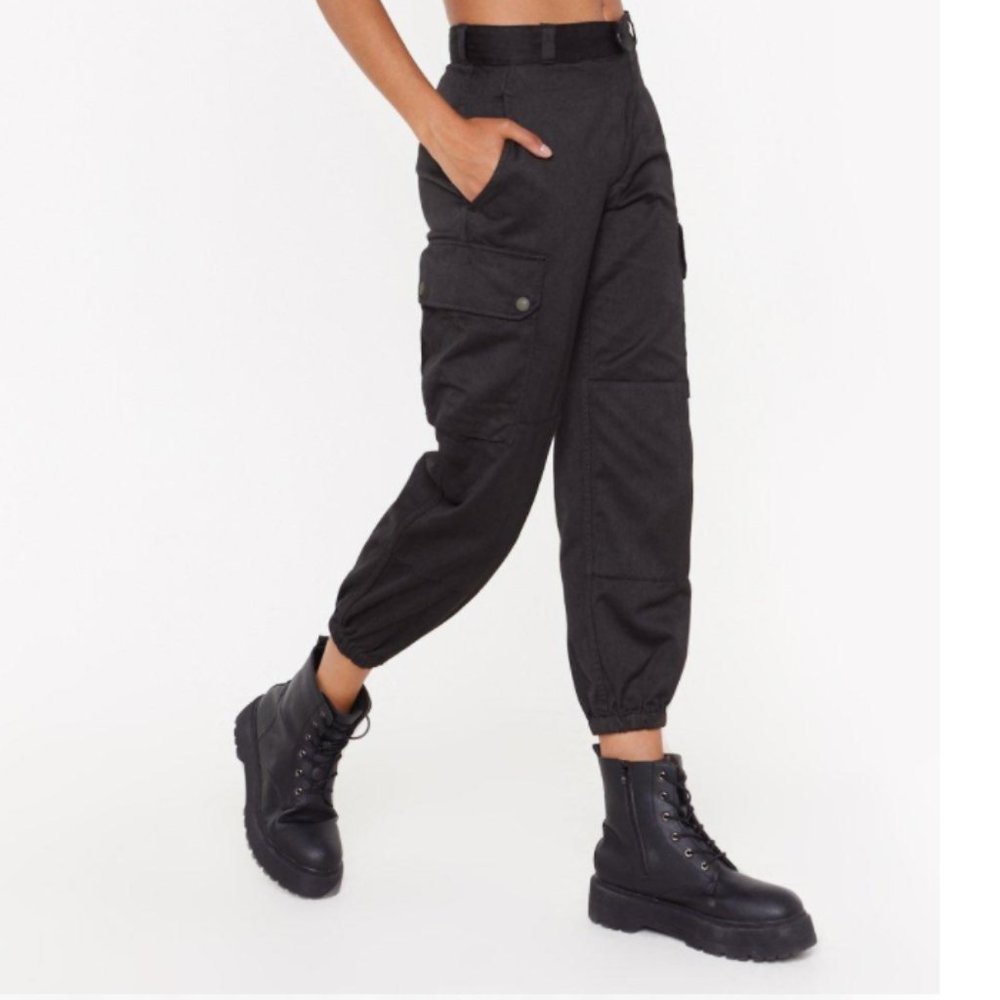 high waisted utility/cargo pants